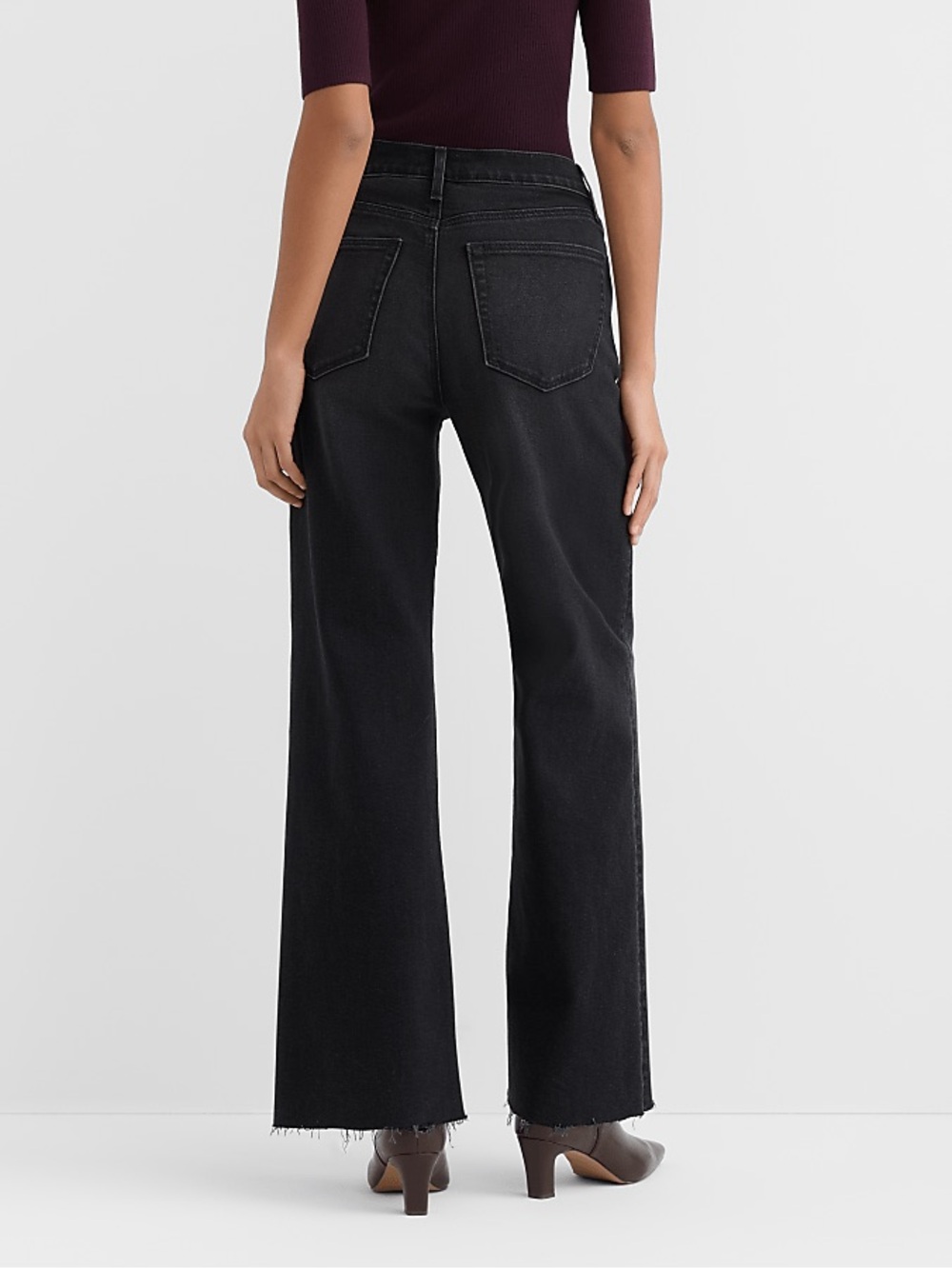 LOFT Rivete Fresh Cut High Rise Wide Leg Jeans in Noir Wash - Picture 3 of 10
